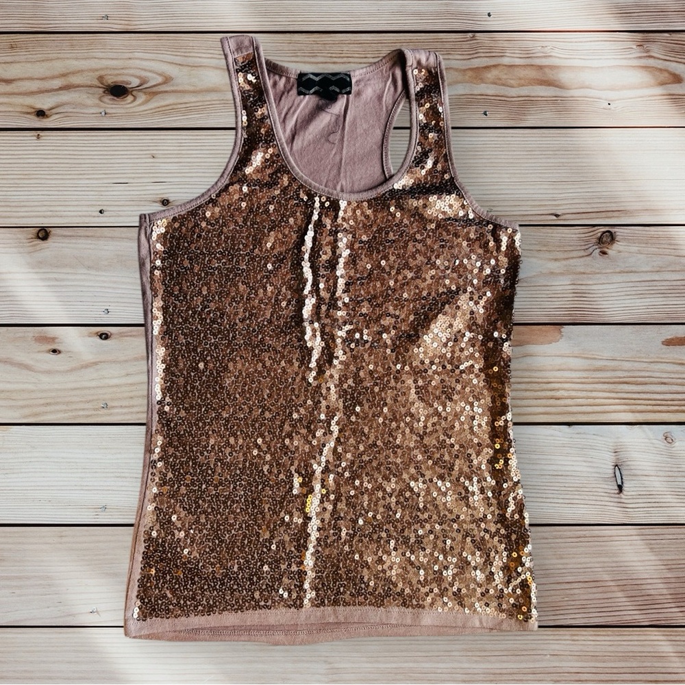 Sequin Gold Tank Top